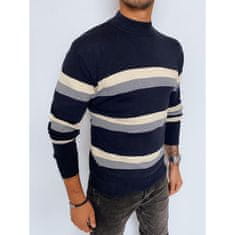 Dstreet Moški črtasti polprilegajoči se pulover IMMA temno modre barve wx2126 M-L