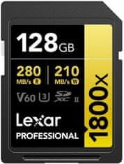 Lexar SDXC spominska kartica, 128 GB, UHS-II, V60