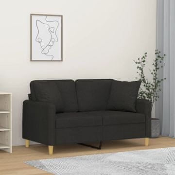 Vidaxl vidaXL Dvosed z blazinami, črne barve, 120 cm, blago