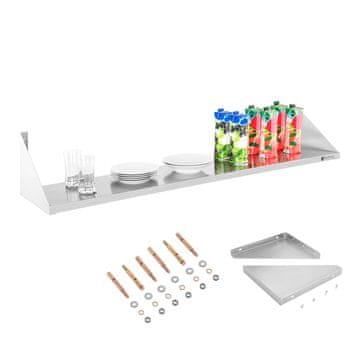 shumee Enojna viseča stenska polica, nerjaveče jeklo, 150 cm