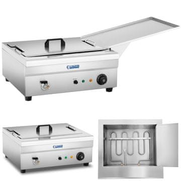 Royal Catering Fritirnik za krofe in ribe s pladnjem za odcejanje, 3200 W, 230 V, 14 l