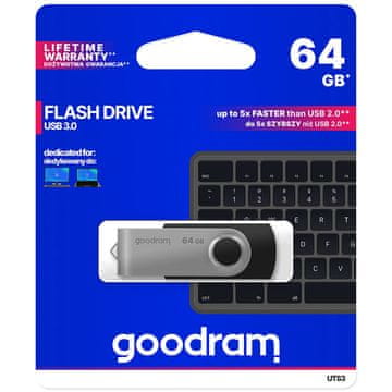 shumee Pendrive 64GB USB 3.2 Gen 1 UTS3 črn