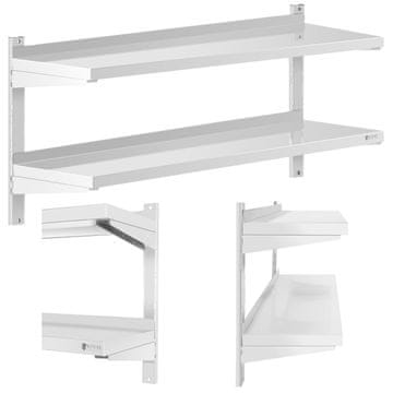 shumee Dvojna, nastavljiva, viseča gostinska stenska polica, JEKLO, 120 x 40 cm