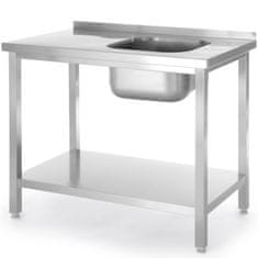 shumee Enojno korito s polico desno Budget Line STEEL 800 x 600 x 850 cm - Hendi 816998
