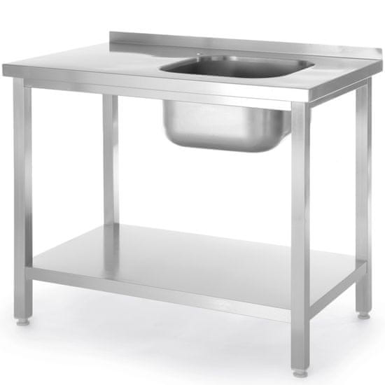 shumee Enojno korito s polico desno Budget Line STEEL 800 x 600 x 850 cm - Hendi 816998