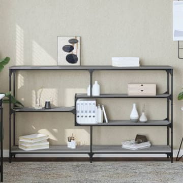 Vidaxl vidaXL Konzolna mizica, siva, hrast sonoma, 160x32x95 cm