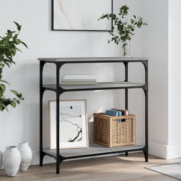 Vidaxl vidaXL Konzolna mizica, siva, hrast sonoma, 75x29x75 cm