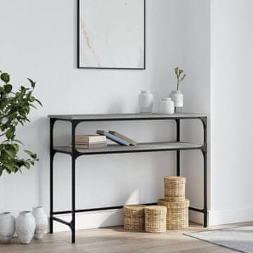 Vidaxl vidaXL Konzolna mizica, siva, hrast sonoma, 100x35,5x75 cm