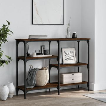 Vidaxl vidaXL Konzolna mizica rjav hrast 102x29x75 cm