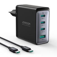 Joyroom JR-TCG04EU GaN polnilnik USB / 3x USB-C 100W + kabel USB-C, črna