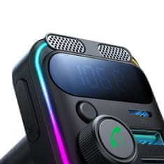 Joyroom JR-CCB01 Bluetooth FM Transmitter avto polnilec 2x USB / USB-C 48W, črna