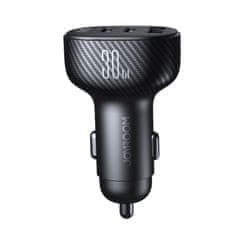 Joyroom JR-CCD04 avto polnilec USB / 2x USB-C 30W, črna