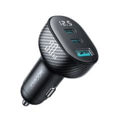 Joyroom JR-CCD04 avto polnilec USB / 2x USB-C 30W, črna