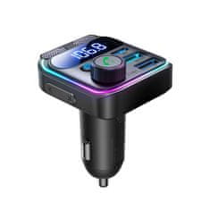 Joyroom JR-CCB01 Bluetooth FM Transmitter avto polnilec 2x USB / USB-C 48W, črna