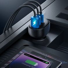 Joyroom JR-CCD04 avto polnilec USB / 2x USB-C 30W, črna