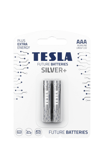TESLA - baterije AAA SILVER+, 2 kosa, LR03