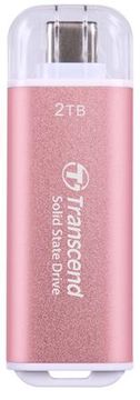 Transcend ESD300P 2TB, zunanji SSD, USB 10Gb/s, tip C, 1050MB/R, 950MB/W, roza