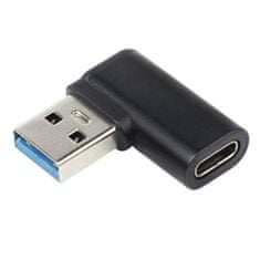 PremiumCord USB-C - USB 3.0 moški, ukrivljen