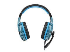 FURY Gaming slušalke z mikrofonom Hellcat, žične, modra osvetlitev, priključek 3,5 mm, dolžina kabla 2 m, črne