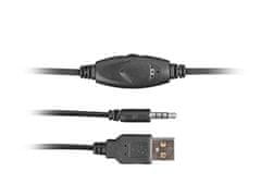 Gaming slušalke Fury z mikrofonom Phantom, žične, RGB, USB, priključek 3,5 mm, dolžina kabla 2 m, črne