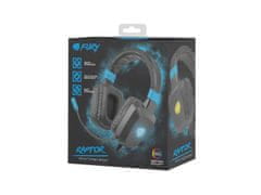 Gaming slušalke Fury Raptor z mikrofonom, žične, RGB, USB, priključek 3,5 mm, dolžina kabla 2 m, črne