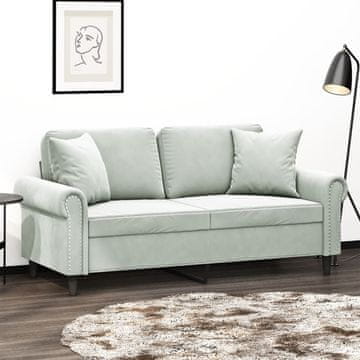 Vidaxl vidaXL Dvosed z blazinami svetlo siv 140 cm žamet