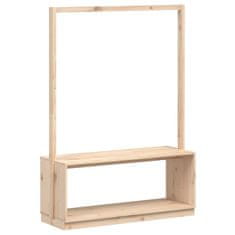 Vidaxl Stojalo za oblačila in čevlje 113x40x157,5 cm trdna borovina