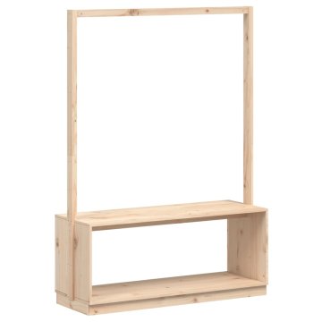 Vidaxl Stojalo za oblačila in čevlje 113x40x157,5 cm trdna borovina