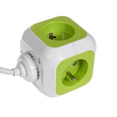 GreenBlue magiccube štirikratna tokovna vtičnica zelenomodra, 2 vhoda USB, 1,4 m, gb118