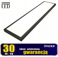 stropna led plošča 120x30 36w slim lampholder 3000k warm+ površinski okvir črna