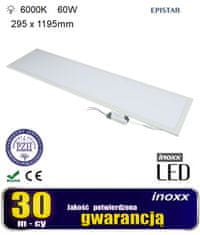 stropna led plošča 120x30 60w vitka kaseta 6000k hladna + površinski okvir