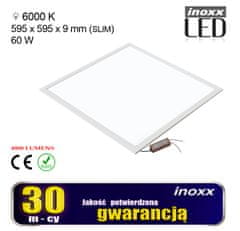 led panel 60x60 60w stropna svetlobna kaseta 6000k hladno + površinski okvir črna