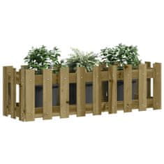 Vidaxl Vrtna visoka greda z ograjico 100x30x30 cm impreg. borovina