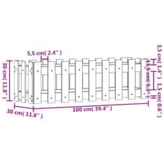 Vidaxl Vrtna visoka greda z ograjico 100x30x30 cm impreg. borovina