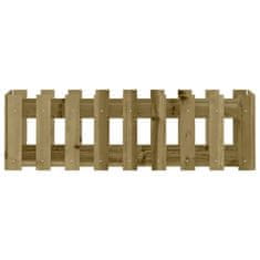 Vidaxl Vrtna visoka greda z ograjico 100x30x30 cm impreg. borovina