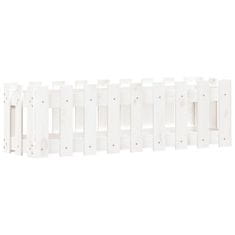 Vidaxl Vrtna visoka greda z ograjico bela 100x30x30 cm trdna borovina