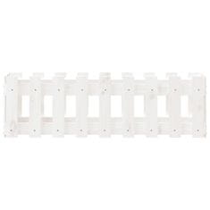 Vidaxl Vrtna visoka greda z ograjico bela 100x30x30 cm trdna borovina