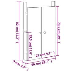 Vidaxl Zunanja kuhinjska vrata 2 kosa črna 50x9x82 cm trdna borovina