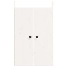 Vidaxl Zunanja kuhinjska vrata 2 kosa bela 50x9x82 cm trdna borovina