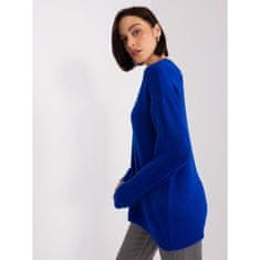 RUE PARIS Ženski prevelik pulover z manšetami RUE PARIS cobalt barve TO-SW-1810.30P_404269 Univerzalni