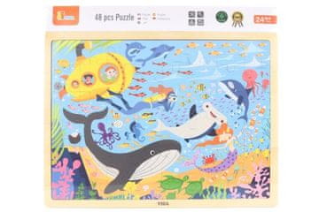 Lesena sestavljanka 48 kosov - morsko življenje