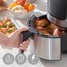 InnovaGoods Cvrtnik na vroči zrak InnovaGoods Fryinn 3500 Črna 1400 W 3,5 L Nerjaveče jeklo