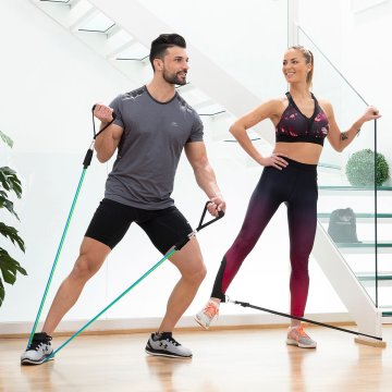 InnovaGoods Komplet elastičnih trakov z dodatki in vodnikom z vajami Tribainer InnovaGoods (paket 3 kosa)