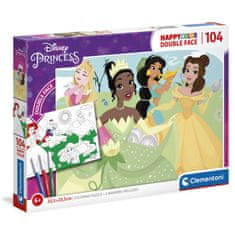 Clementoni Disney Princess Happy Color puzzle + pobarvanka 104 kosov