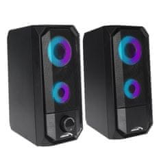 AUDIOCORE Bluetooth računalniški zvočniki 4.2, 3,5 mm mini jack, USB 5v Audiocore AC845 črna 10W moč - upravljanje na dotik