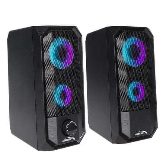 AUDIOCORE bluetooth računalniški zvočniki 4.2, 3,5 mm mini jack, usb 5v audiocore ac845 black 10W power - nadzor na dotik - Odprta embalaža