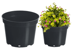 Plastični lonec za pridelavo, črn, 5 l, 23 cm