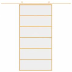 Vidaxl Drsna vrata zlata 102,5x205 cm prozorno ESG steklo in aluminij