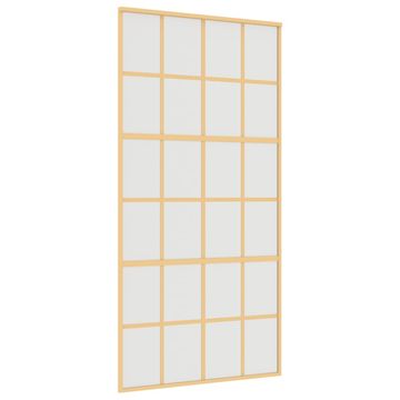 Vidaxl Drsna vrata zlata 102,5x205 cm mat ESG steklo in aluminij