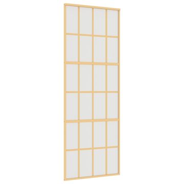 Vidaxl Drsna vrata zlata 76x205 cm mat ESG steklo in aluminij